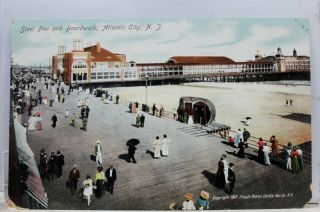 Jersey Nj Atlantic City Boardwalk Steel Pier Postcard Old Vintage Card View
