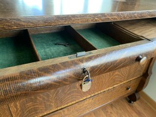 1890’s Antique Rockford National Tiger Oak Buffet/Sideboard with Mirror 2