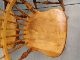 Vintage Ethan Allen Heirloom Nutmeg Solid Maple Comb Back Chairs 10 - 6040 3