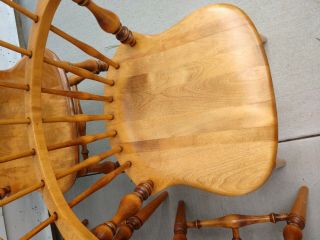 Vintage Ethan Allen Heirloom Nutmeg Solid Maple Comb Back Chairs 10 - 6040 4