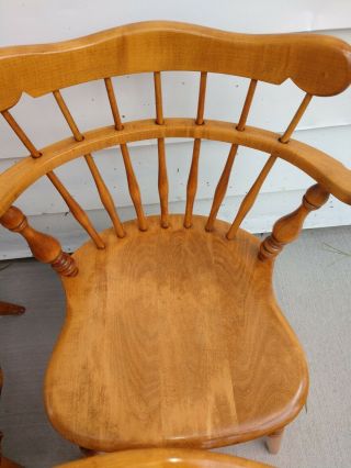Vintage Ethan Allen Heirloom Nutmeg Solid Maple Comb Back Chairs 10 - 6040 5