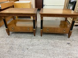 Baker Furniture French Empire Style Set Of Nightstands Tables