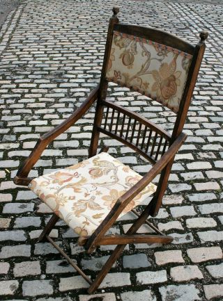 1910s Antique Edwardian Military Campaign Folding Chair