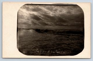 Vintage Real Photo Postcard " A View Of The Pacific " Ocean Waves Rppc E1