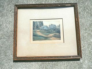 Vintage Signed Wallace Nutting Hand Colored Photo Titled The Grass Roads In May