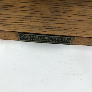 Vintage Yawman & Erbe MFG Oak Drawer Wooden File Library Card Box Dove Tail 3
