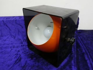 Vintage Herbert Terry 2000 Series Eyeball Desk Lamp In Orange & Smoked Perspex
