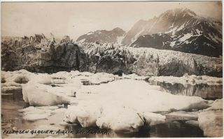 Pedersen Glacier Aialik Bay Alaska Vintage Rppc Photo Postcard Ak