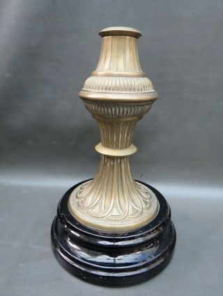 Antique Or Vintage Brass & Black Ceramic Oil Lamp Base 10 " High Oil Lamp Parts