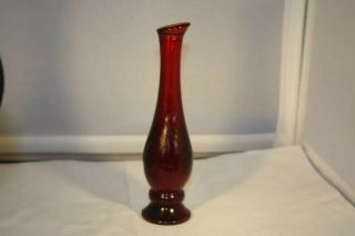 Vintage Ruby Red Glass Avon Bud Vase