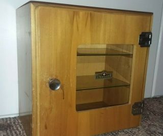 Vintage Antique Sterilizer Wood Medical Cabinet Dental Barber Cabinet Palco
