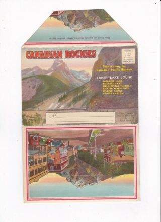 Vintage Canadian Pacific Railways Rockies Souvenir Post Card Folder 22 Views