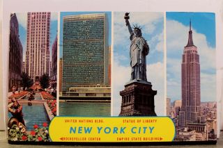 York Ny Nyc Rockefeller Center Statue Of Liberty Postcard Old Vintage Card