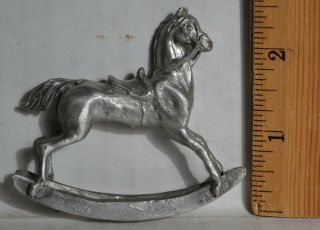 Vintage Miniature Pewter Rocking Horse Figurine Gallo 1984