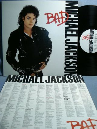 Michael Jackson 1987 Bad Lp / Near,  Bonus