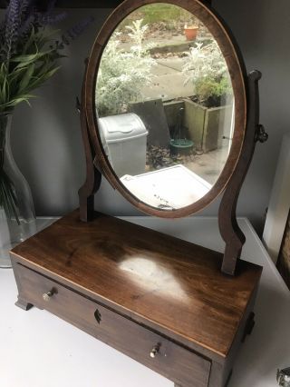Antique Edwardian Dressing Table Tilting Mirror Vanity Drawer
