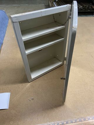 Vintage Metal Medicine Cabinet Mirror White