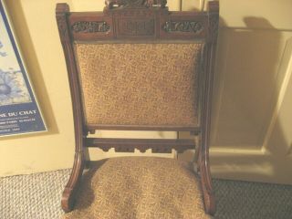 Antique Eastlake Small Chair W/oak Frame Needs Reupholstery