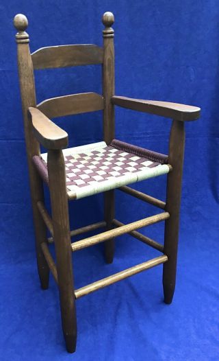Vintage Oak Ladder - Back High Chair Child Kid Wood Wooden