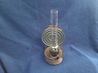 Vintage Wall Mounted Or Freestanding Oil Lamp With Reflector