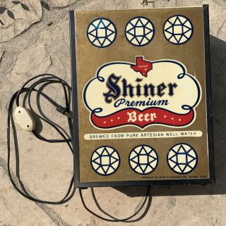 Vintage Shiner Beer Sign Bar Light Spoetzl Brewery Texas Pearl Lone Star 1960