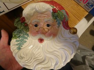 Santa Fitz & Floyd Classics Old Fashioned Christmas Canape Cookie Plate W/ Box