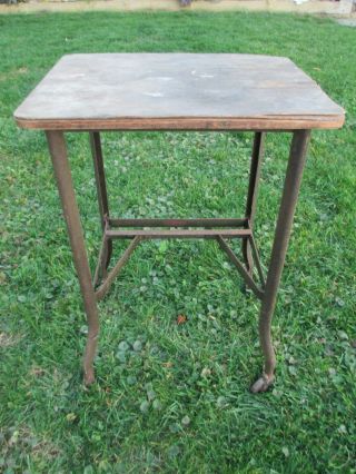 Vintage Toledo Metal Furniture Co Uhl Steel Typewriter Stand Table