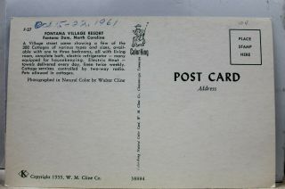 North Carolina NC Fontana Dam Village Resort Postcard Old Vintage Card View Post 2