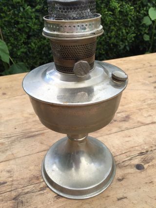 Vintage Mid 20th C Aladdin 21 Silver Metal Oil Lamp - Needs Attention