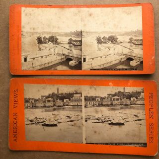 2 Photo Stereoviews 1870 
