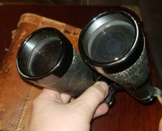Vintage Hensoldt Wetzlar Marine Dialyt 7X50 German WWII Binoculars Leather Case 3