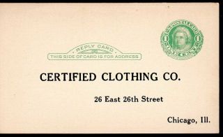 Vintage Advertising Postcard Certified Clothing Co.  Chicago Sample Outfit