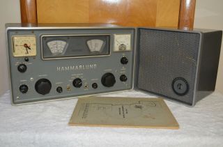 Vintage Hammarlund Hq - 100c Communications Receiver W/ Clock,  Fine