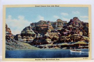 Arizona Az Nevada Nv Grand Canyon Lake Mead Boulder Dam Recreation Postcard Old