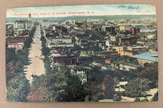 Vintage Postcard Washington Dc Pennsylvania Ave Us Capitol Post Card