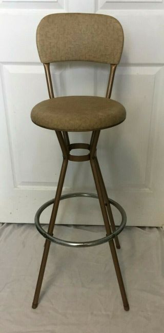Vintage Mid Century Modern Cosco Swivel Bar Stool Chair W/chrome Cover