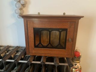 Vintage Antique Glass Front Display Cabinet Handmade Teak Wood