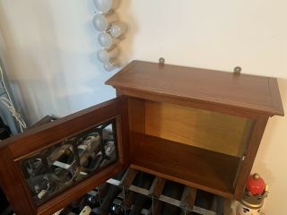Vintage Antique Glass Front Display Cabinet Handmade Teak Wood 2