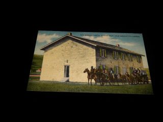 Vintage Postcard,  Manhattan,  Kansas,  Ks,  Soldiers Riding,  Fort Riley,  Capitol Bldg