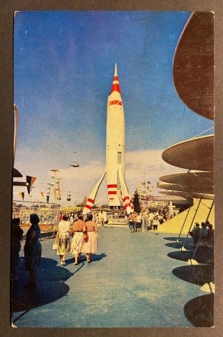 Disneyland Anaheim Vintage Postcard – Rocket To The Moon Tomorrowland E - 1