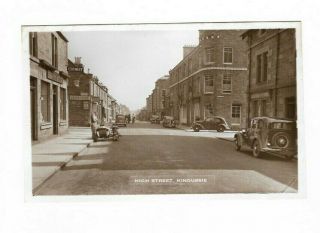 High Street Kingussie Vintage Cars Motorcycle And Sidecar Real Photograph