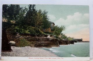 Pennsylvania Pa Erie Four Mile Creek Beach Postcard Old Vintage Card View Postal