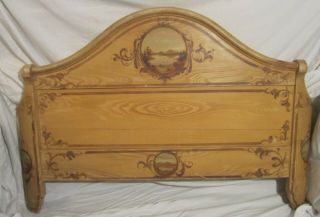 Painted & Grained Victorian Hand - Painted Footboard,  Cottage Pine Furniture Bed