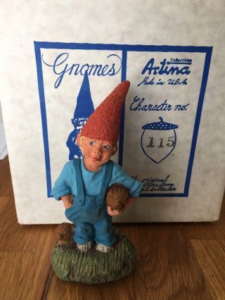 115 Jan Artina Collectible Gnome,  Rien Poortvliet First Edition Gnomes