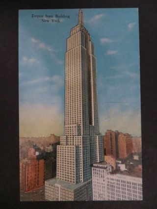 Vtg Post Card York City Landmark Empire State Building Unposted