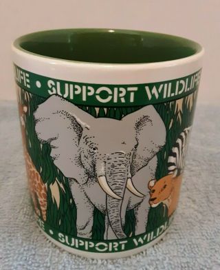 World Wildlife Fund Wwf Kay Dee Designs " Support Wildlife " Coffee Cup Mug 1991