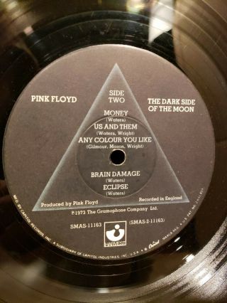 Dark Side of the Moon,  Pink Floyd LP,  SMAS - 11163 2