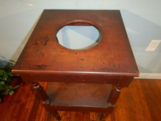 Antique Washstand Solid Cherry Pitcher & Bowl Holder Wash Basin 2