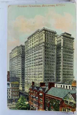 York Ny Nyc Hudson Terminal Buildings Postcard Old Vintage Card View Post Pc