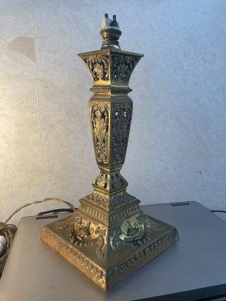 Vintage Brass Column Table Lamp (for Rewiring) - Arts & Crafts Style ?